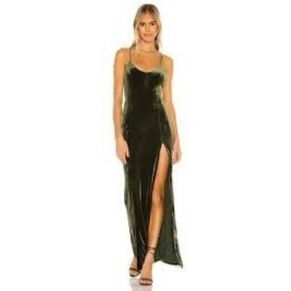 Majorelle Green Velvet Fantasia Sleeveless Maxi Dress Size Large NWT - Picture 1 of 11